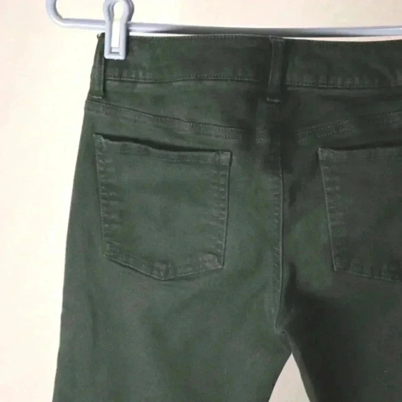 American Eagle outfitter fitted dark green canvas pants women size 0 - Picture 1 of 11